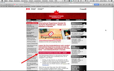 Aktuelle Meldung der kanadischen Botschaft